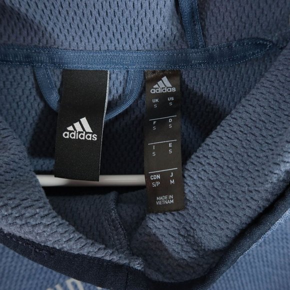 ADIDAS S Blue Team Issue Badge of Sport Climawarm Pullover Hoodie Sweatshirt - Picture 5 of 6